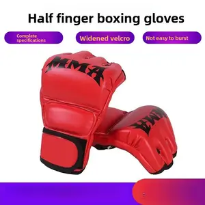 Half‑Finger Boxing Gloves – Punch Mitts for Training, Wide Hook & Loop Closure, Durable for Home Gym
