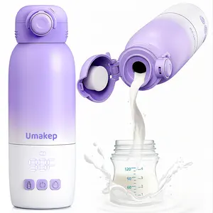 Buwheekoki Portable Baby Bottle Warmer for Breast Milk Fast Heating for Breast Milk 12oz Large Capacity 92ºF-122ºF Accurate Temperature Control 10400mAh for Guaranteed Consistent Warmth Perfect for Travel, Outdoor, Car, Airplane Journey