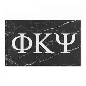 Black Marble Phi Kappa Psi 3'x5' Wall Banner| Fraternity Flag with Reinforced Grommets