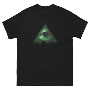 Illuminated Digital All-Seeing Eye Graphic Tee
