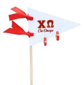 Chi Omega Red Huggie Hoops