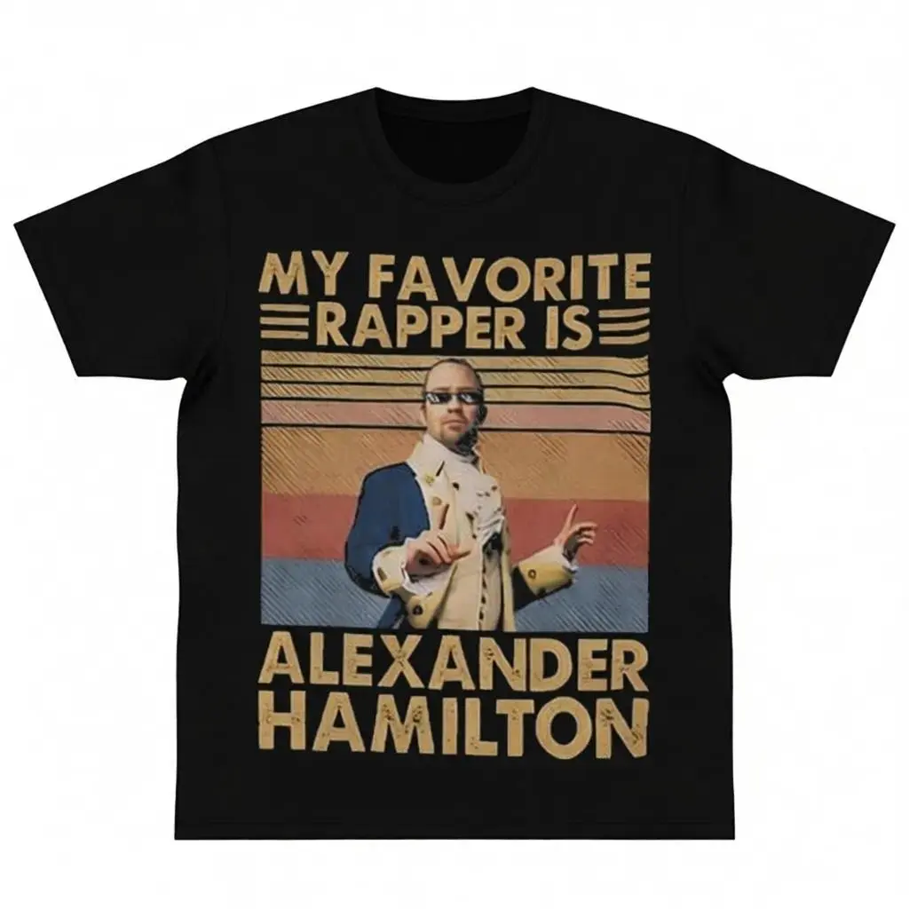 Alexander Hamilton Vintage T-Shirt Hamilton Fan Exclusive Korean Loose Fit Casual Top Women's Fun Daily Wear Musical Star Tee y2k cotton fashion Streetwear, Shortsleeve, Beach