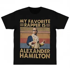 Alexander Hamilton Vintage T-Shirt Hamilton Fan Exclusive Korean Loose Fit Casual Top Women's Fun Daily Wear Musical Star Tee y2k cotton fashion Streetwear