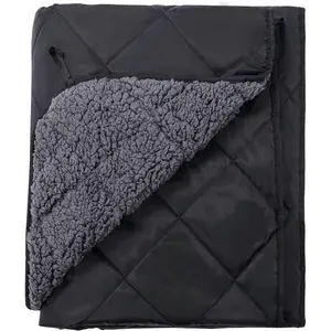 Stadium Blanket with Sherpa Lining, Cold Weather  Blanket Windproof for Outdoor Camping, Machine Washable (50"x 59")