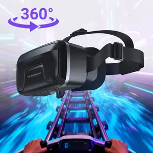 VRSHINECON 4K Smart Wearable Virtual Reality Helmet - Adjustable interpupillary distance and focal length, 3D cinema experience - Compatible with smartphones (for iPhone and Android devices) - Ideal gift for couples for movie-watching and gaming purposes