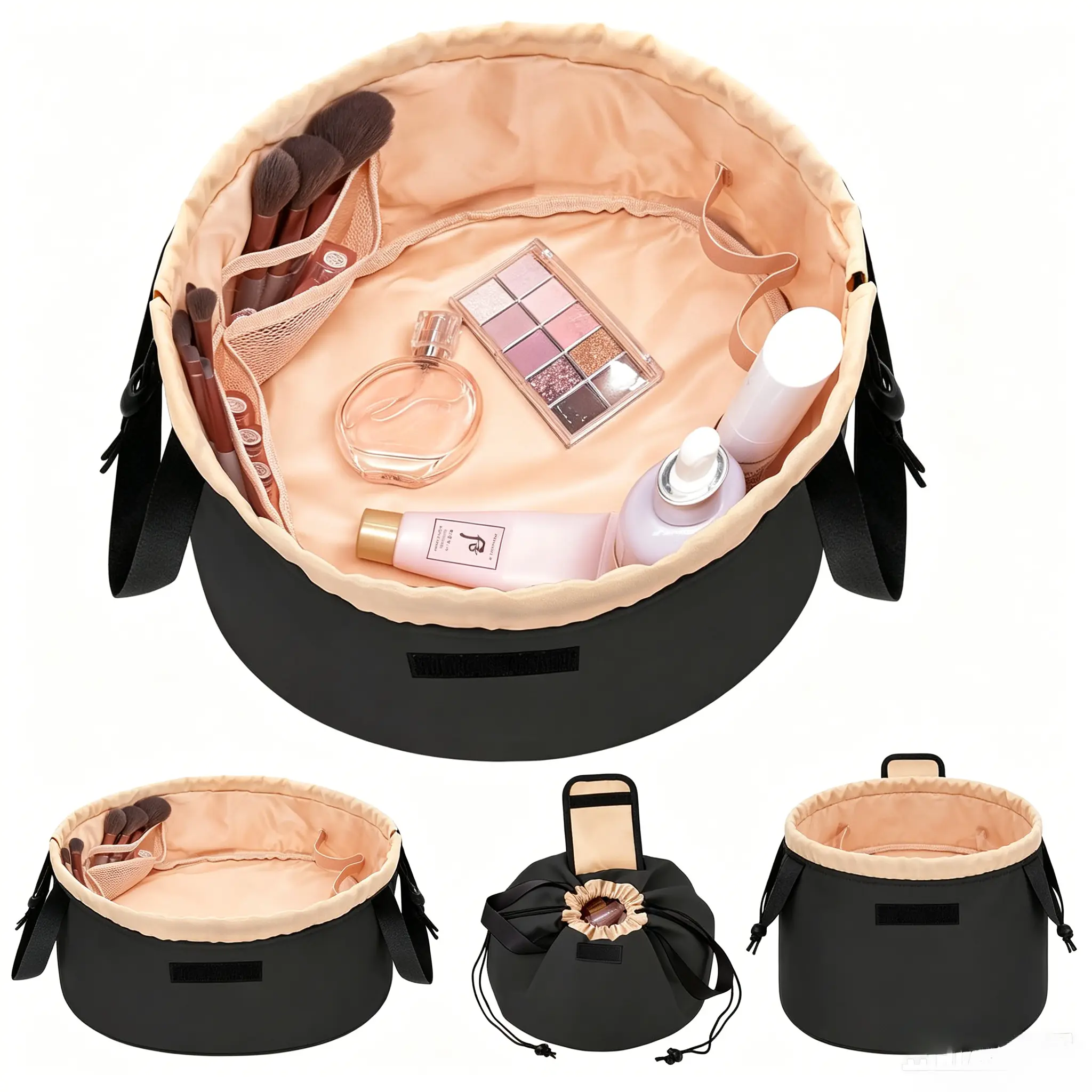 Portable large-capacity drawstring  bag for women, travel toiletry bag, stylish  storage pouch—ideal for girls and women, perfect for home, business trips, and travel. case