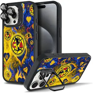 Vibrant Flame & Heart Graphic Club America Phone Case For iphone 17/AIR 16 15 14 13 12 11 PRO PLUS MAX COOL Fashionable Tough Magnetic Durable Metal lens frame Film Bracket Stand Gift Full Protection Camera Holder Phone Cases Cover 11X-L0727