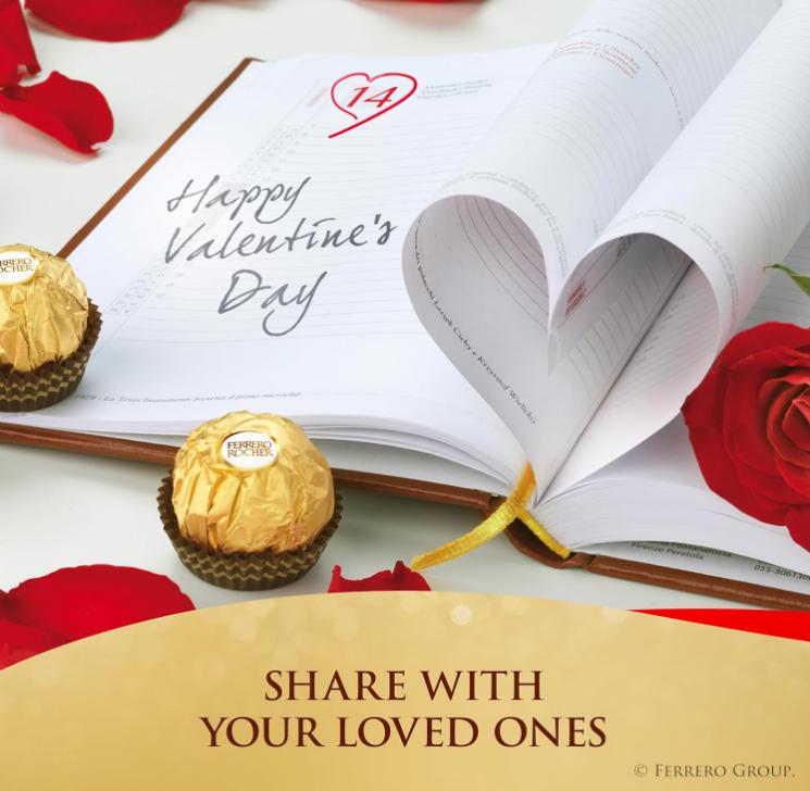 Ferrero Rocher Gourmet Hazelnut Milk Chocolate Valentine's Day Gift Box, 12 Individually Wrapped Chocolates for Gifting, 5.3 oz