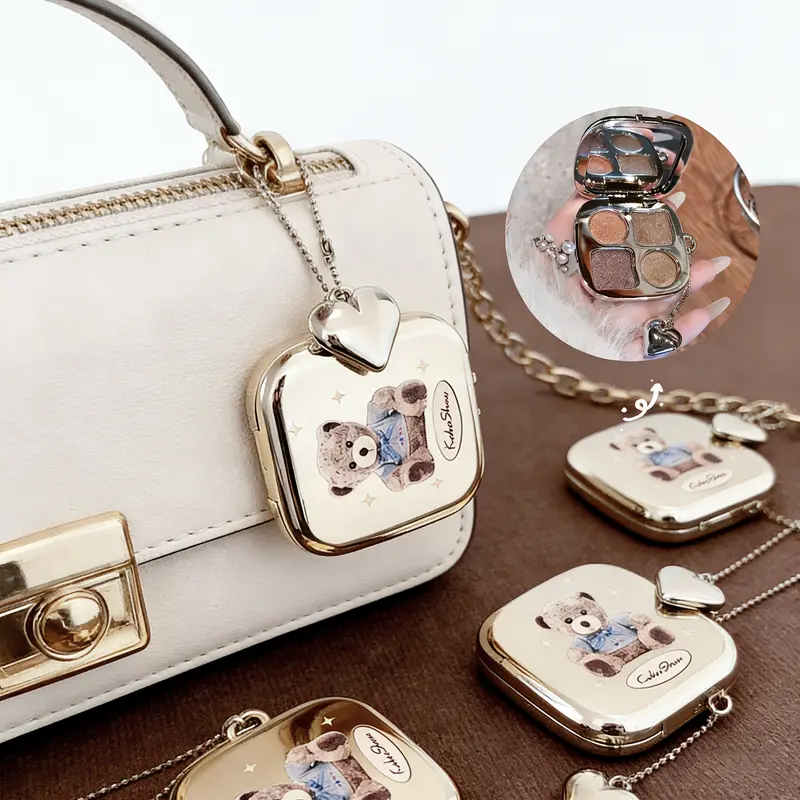 4-Color Shifting Eyeshadow & Blush Palette - Buildable Shimmer Highlighter with Blue, Purple, Red & Gold - Perfect for Winter Galas, Valentine’s Dates & Gift Giving！