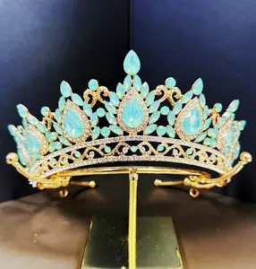 Gold Crystal Crown - Gold Rhinestone Tiara, Princess Tiara, Bridal Hairpiece, Wedding Headpiece & Prom Headdress for Special Occasions