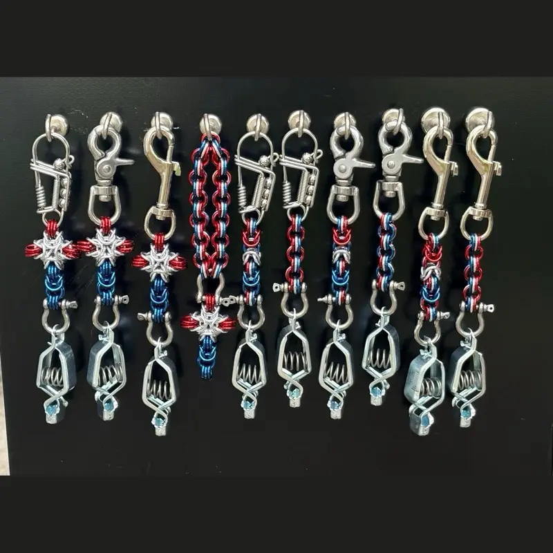 Red, Silver, Blue - Patriotic Glove clips and Rearview Mirror Cross