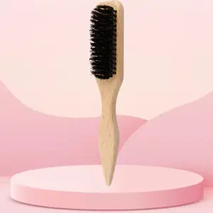 Men's Oil Hair Brush, Beard Brush, Styling Comb, Plastic Handle, Soft Bristles, Edge Brush, Wide Rat Tail for Smooth Hair