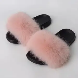 Women's Summe Autumn Anti-Slip Soft Fox Fur Plush for Indoor Outdoor Use