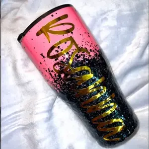 CUSTOM PERSONALIZED NAME MULTI COLORED GLITTER OMBRE TUMBLER
