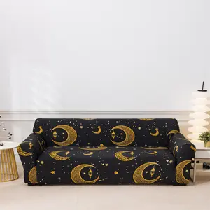 Moon & Star/Flower Pattern Sofa Cover, Sofa Couch Covers, 1 Count Soft Comfortable Sofa Slipcover, Sofa Protector for Home Living Room, Home Decor