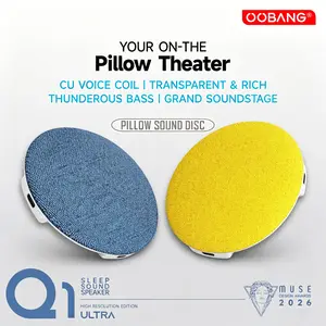 OObang Ultra-Thin Pillow Speaker - Bluetooth Stereo, USB Type-C Connection, Wireless Streaming, Smartphone Connectible, Compatible with iOS/Android Phones/Tablets, Electronic Timer, Transparent Audio Device promotora x3
