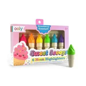 OOLY Sweet Scoops: Neon Highlighters - Strawberry Scent