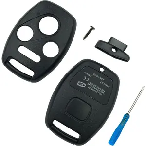 Replacement Key Fob Shell Case Fit for Honda 2008-2012 Accord 2006-2013 Civic EX 2009-2015 Pilot 4 Buttons Keyless Entry Remote Car Key Fob Cover Housing (1 Black)