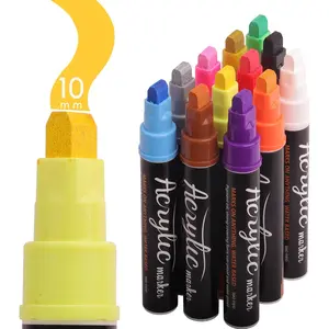 12Colors Markers,   Pens, 10mm Felt Tip  Poster Markers, and Permanent  Pens, for Rock , Fabric, Ceramic,Posters Art Paintings
