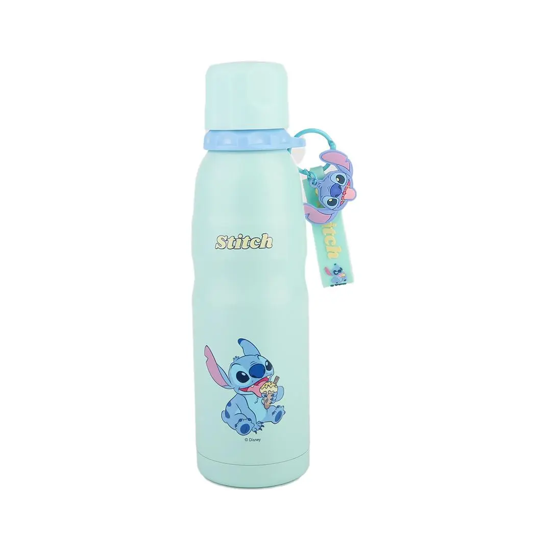 Disney Stitch Series Keychain Insulated Cup 600mL/20oz (Stitch), Stainless Steel Water Bottle, Cute Cartoon Tumbler, Hot & Cold, Travel & School Bottle, Stitch Gift