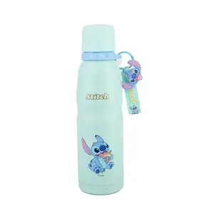 Disney Stitch Series Keychain Insulated Cup 600mL (Stitch), Stainless Steel Water Bottle, Cute Cartoon Tumbler, Hot & Cold, Travel & School Bottle, Stitch Gift