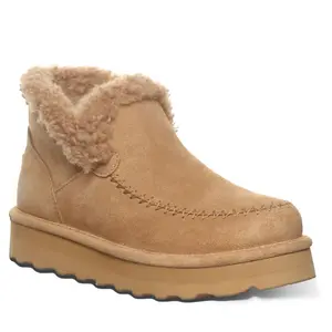 Bearpaw Women's MAEVE PLATFORM LO Boots | Iced Coffee Solid | Size 7