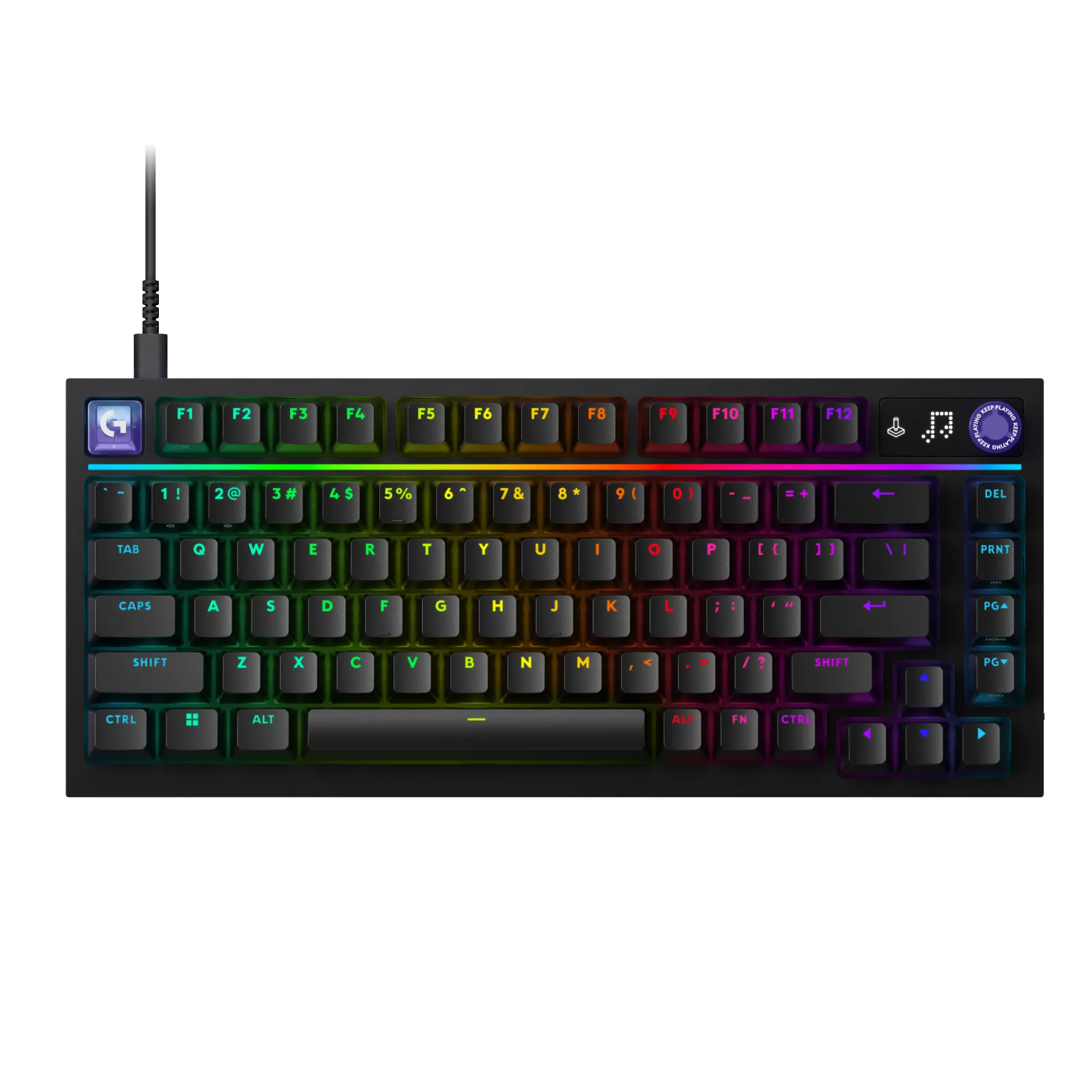 Logitech G316 X 75 Wired Mechanical Gaming Keyboard, 8 kHz report rate, hot swappable switches, PBT, USB-C, RGB LIGHTSYNC, PC