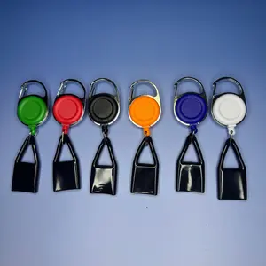 KratosXpedition 6 Pieces Retractable Lighter Leash Clip Keychain Assorted Color Holder with Classic Cover for Belts Bags & More White Black Red Blue Orange Green