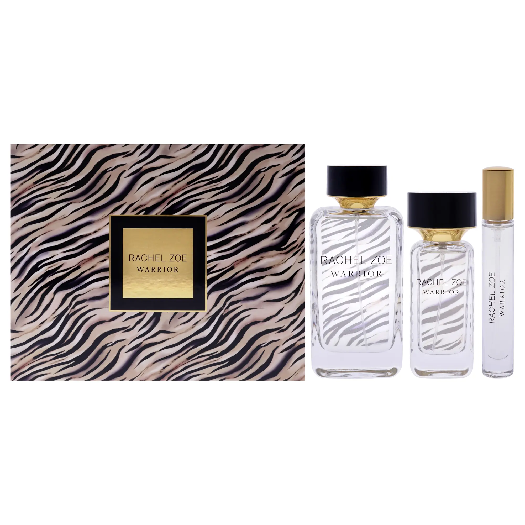 Warrior by Rachel Zoe for Women - 3 Pc Gift Set 3.4oz EDP Spray, 1oz EDP Spray, 0.34oz EDP Spray Warrior by Rachel Zoe for Women - 3 Pc Gift Set 3.4oz EDP Spray, 1oz EDP Spray, 0.34oz EDP Spray