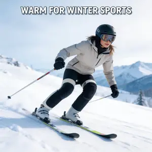 Winter Thermal Knee Braces for Men & Women - Faux Fur Lined Warm Knee Pads, Adjustable Windproof Long Leg Warmers for Motorcycle, Cycling, Skiing & Cold Weather Outdoor Activities