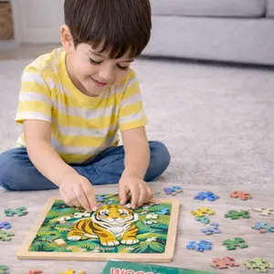 Animal Jigsaw Puzzle Set in Gift Box, Model B, Educational Toy for Kids