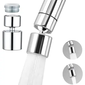 Kitchen Sink Faucet (Upgraded), 360? Swivel Kitchen Faucet Aerator, Dual-function 2-Flow Sprayer Faucet  Replacement, Sink Attachment For Faucet Include 55/64 Inch Female Thread (Chrome1)