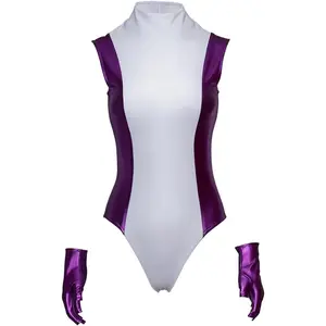 Superhero Cosplay Costume Women's Sexy Purple Jumpsuit Halloween Costume
