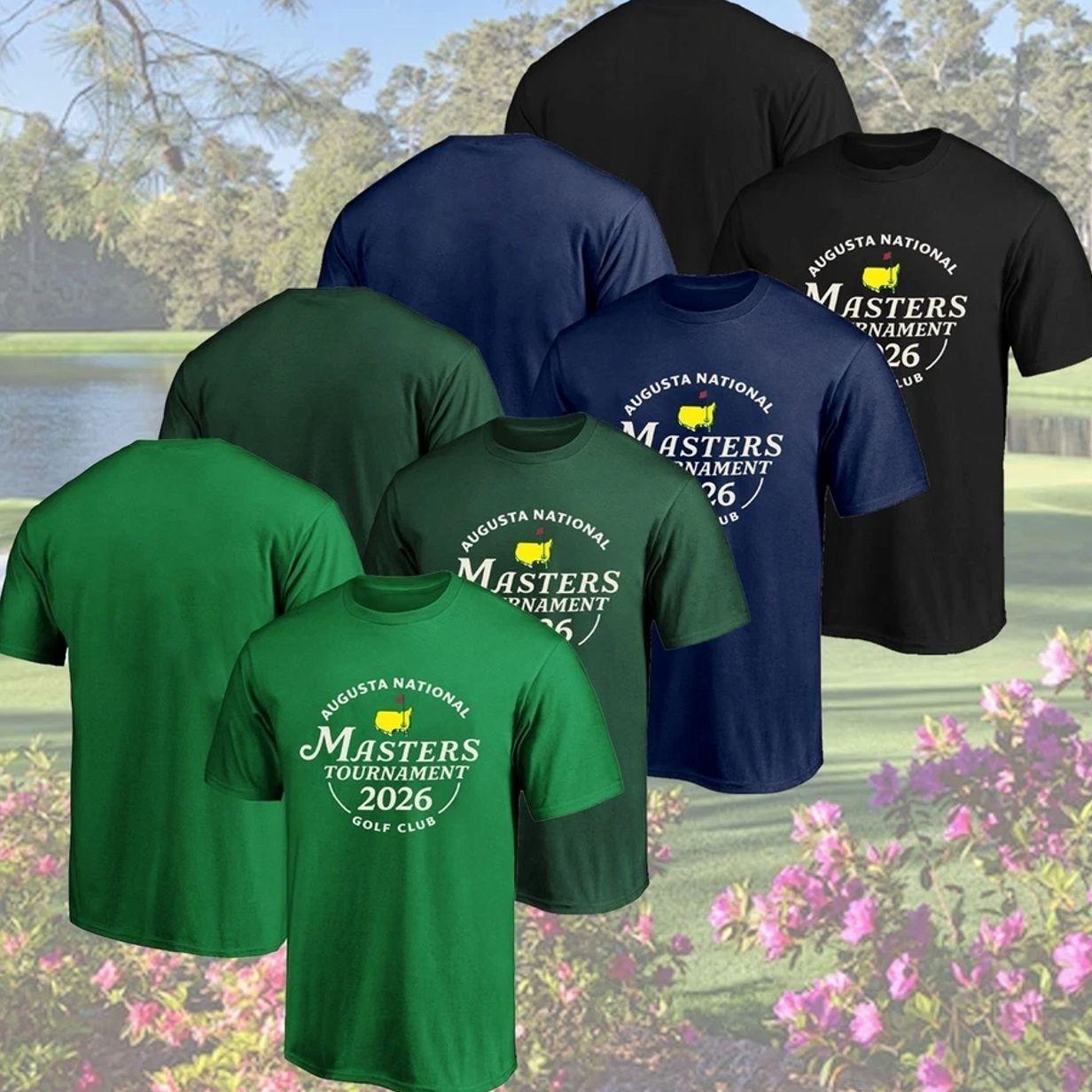 HOT! Men’s Fitted Cotton Short-Sleeve Shirt, The Master Augusta Golf National 2026 Graphic Fan Gift Clothes, Fast Shipping