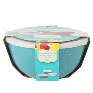 The Pioneer Woman 6-Piece Enamel on Steel Mixing Bowls with Lids