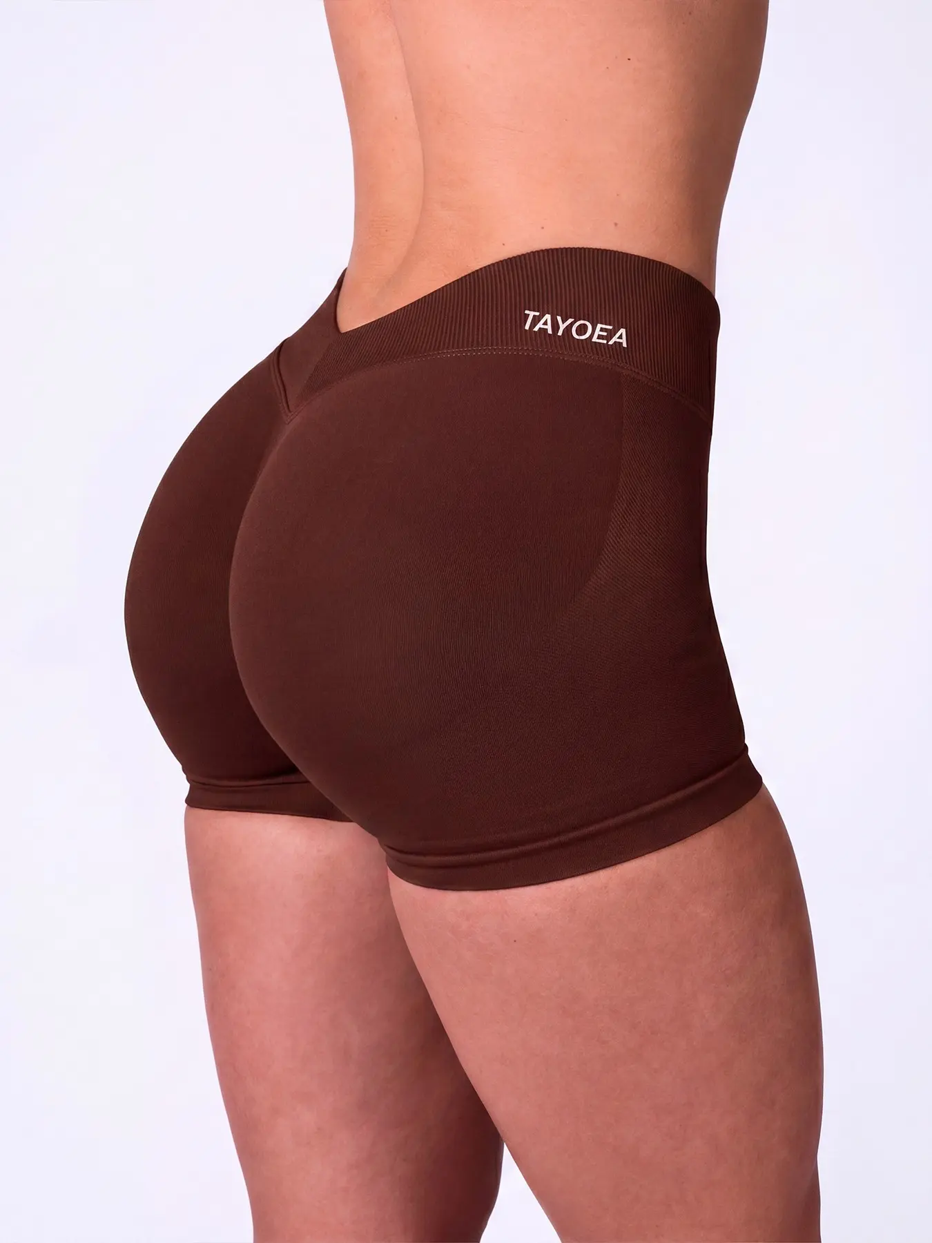 Tayoea Women's Seamless High Stretch V-Back Workout Shorts, Athleisure Shorts, Compression Stretch Shorts, Compression Sports Shorts, Ideal for Running Yoga Fitness, Perfect for Daily Wear and Exercise