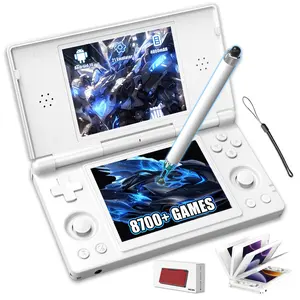 RG DS Retro Handheld Game Console with Capacitive Stylus,4 Inch Multi Touch Independent Dual-Screen Retro Gaming Console,Compatible with 21 Emulators,2.4+5G WIFI & BT 4.2,4000mAh (Polar White-256G)