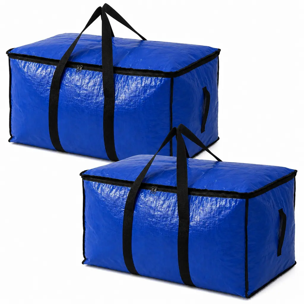 4-Pack Blue Oversized Moving Bags with Reinforced Handles,Heavy-Duty Storage Tote for Clothes, Moving Supplies