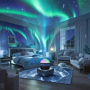 LED Northern Lights Aurora Projector – USB Powered Room Light with Remote, Multicolor Galaxy Effect for Bedroom, Office, Party, Teens Gift Audio Space