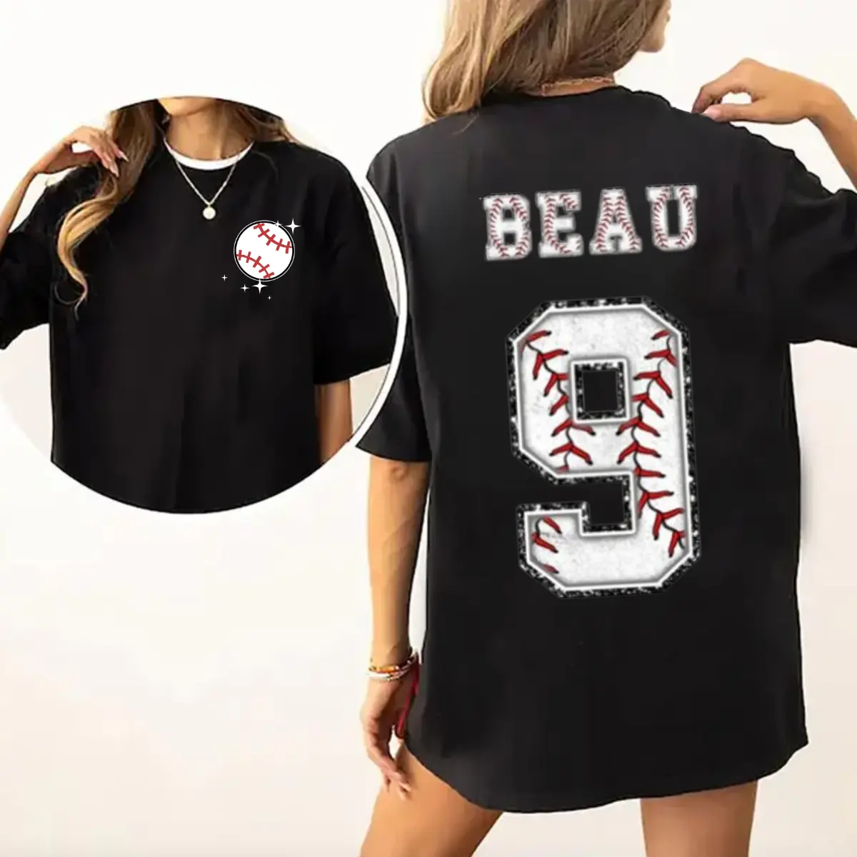 Custom Baseball Mom Shirt, Baseball Name and Number Shirt