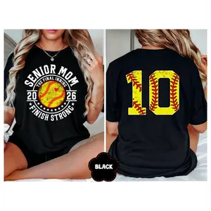 100% Cotton Custom Number Softball Senior Mom Shirt 2026, The Final Inning, Softball Senior Night Shirts, Senior Softball Mom, Mothers day Gift