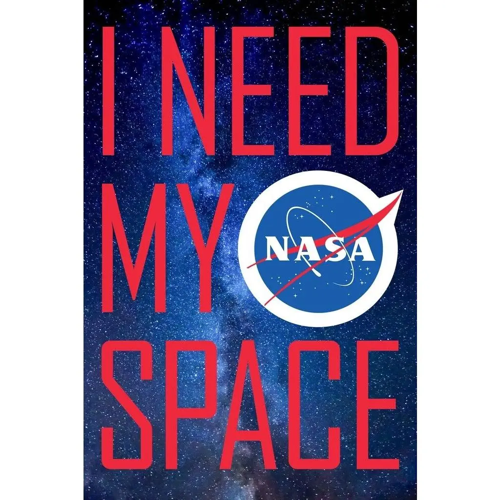 Retro Home Decor - NASA I Need My Space Meatball Logo Cool Wall Decor Art Print Poster 12x18 - Canvas Poster Colorful Gifts Room Decoration Ornaments Artistic Photo