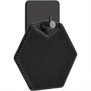 1pc Reusable Silicone Body Scrubber with Storage Hooks - Foamy and Easy to Clean for Bathing, Hair Washing, Dishwashing, and Pet Bathing - Bathroom Accessories Exfoliating Shower Scrubber