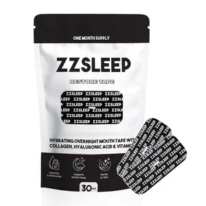 ZZSLEEP Restore Mouth Tape (30 Strips) – Hydrating Lip-Mask Center with Collagen, Vitamin E + Hyaluronic Acid – Breathable, Skin-Friendly Sleep Tape for Nasal Breathing & Restful Recovery