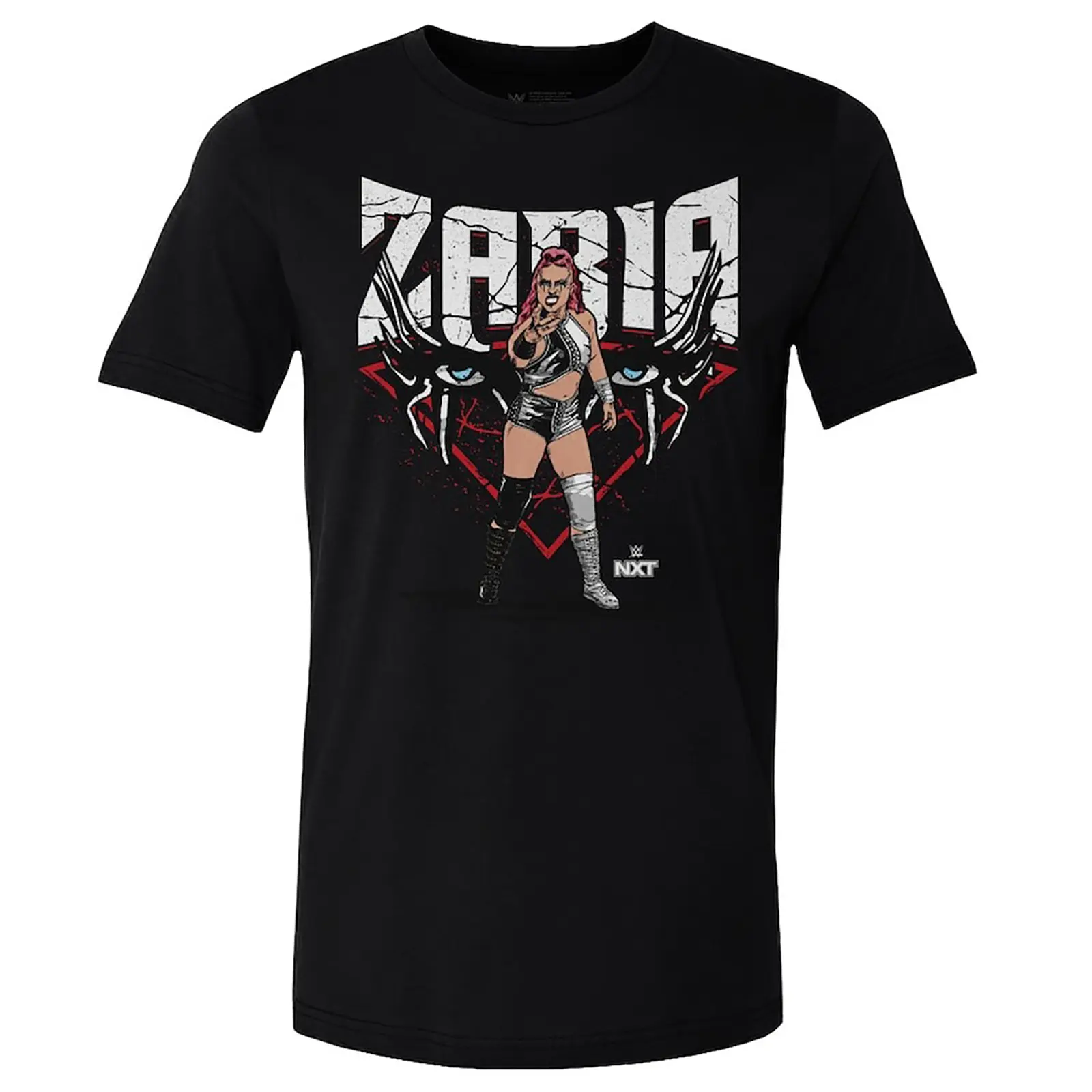 Women's Basic Short-Sleeve Graphic Top - 500 Level Black Zaria Eyes Professional Wrestler Tee, Versatile for Jeans Pairing, Unisex Hoodie Option