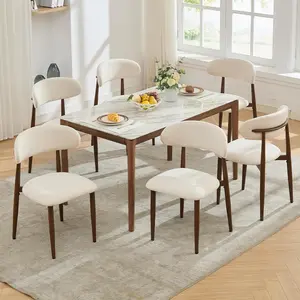 Modern Dining Chair Set of 2/4, Soft Breathable Fabric, Ergonomic Cushioned Seat, Comfortable Living Room & Kitchen Accent Chairs