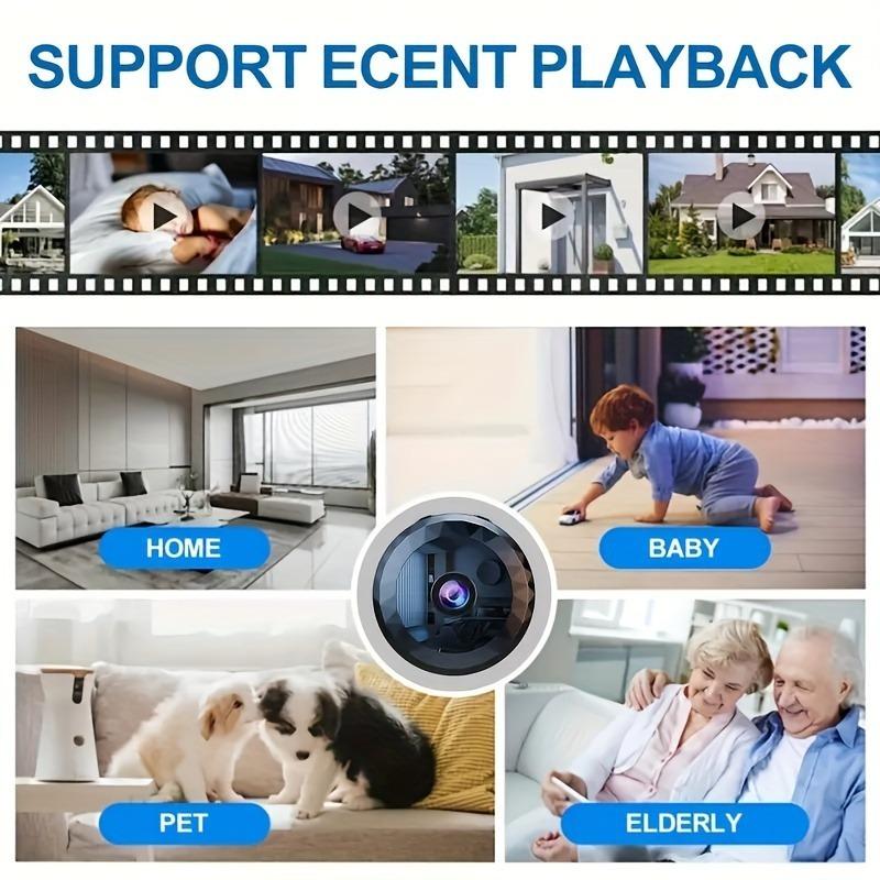 Wireless Mini WiFi Security Camera with Night Vision Function, Motion Detection Function, Rechargeable Battery-Easy Installation and Application Control