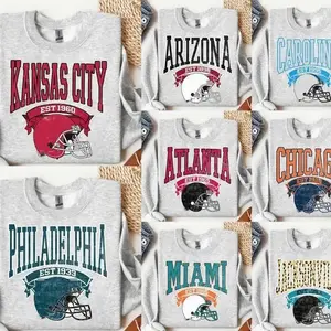 Vintage All Team Football Helmet ASH GREY Crewneck Sweatshirt, Hometown Football Game Day Pullover, Vintage Football Throwback Graphic, Gift For Fans,Trending Football Shirt, Retro Football Shirt