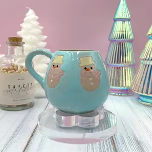 Pink Snowman 12 Ounce Ceramic Mug