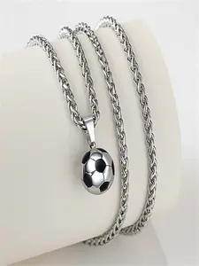 Fashion Sports Football Pendant Necklace, Men's Exclusive, Perfect Gift for Soccer Fans, Unique Jewelry Accessory